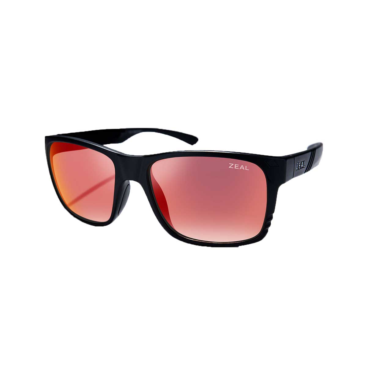 Zeal Brewer Sunglasses Polarized in Matte Black with Ellume Phoenix